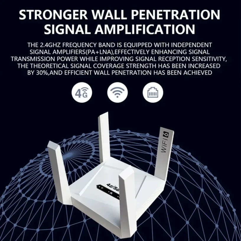 4G/5G Wi-Fi 6 Lte Repetidor Signal Booster Amplifier 300Mbps Wireless Extender EU Plug For Home And office Use