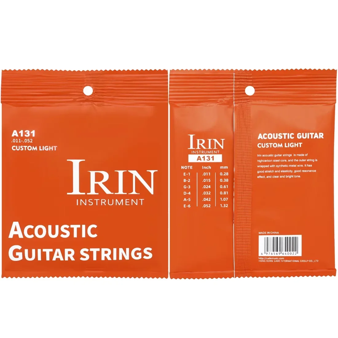 IRIN Acoustic Guitar Strings Red Copper Hexagonal Alloy Strings Professional Beginner Folk Guitar Strings Guitar Accessories
