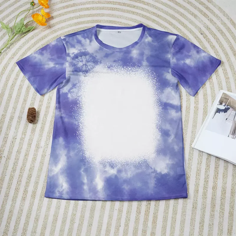 Summer Sublimation Blank T-shirt Polyester Short Sleeve Round Neck Tops Family Clothing Matching Out for Custom Logo Printing