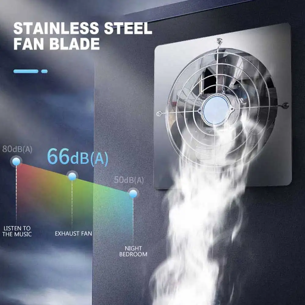 ステンレス鋼の排気ファン,8/10/12インチ,家の窓の種類,キッチン,オイル,壁に取り付けられた排気ファン