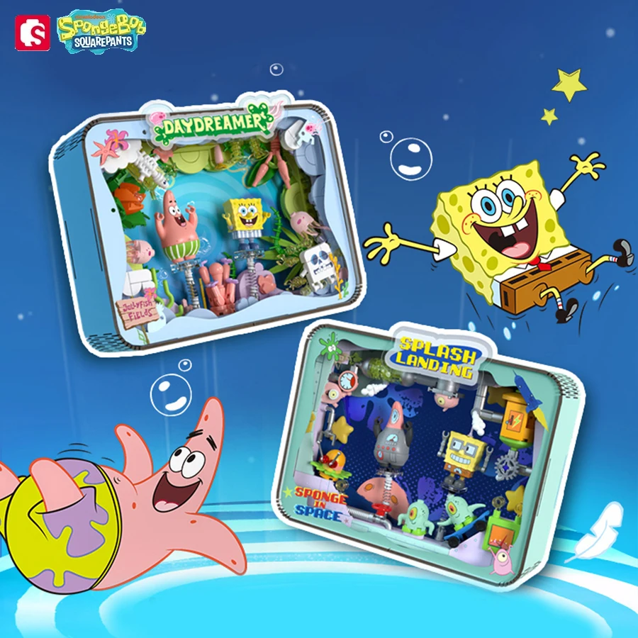 

SpongeBob SquarePants Building Blocks Patrick Star Photo Frame Model Bricks Set With Light Desktop Decoration Kids Toys Gifts