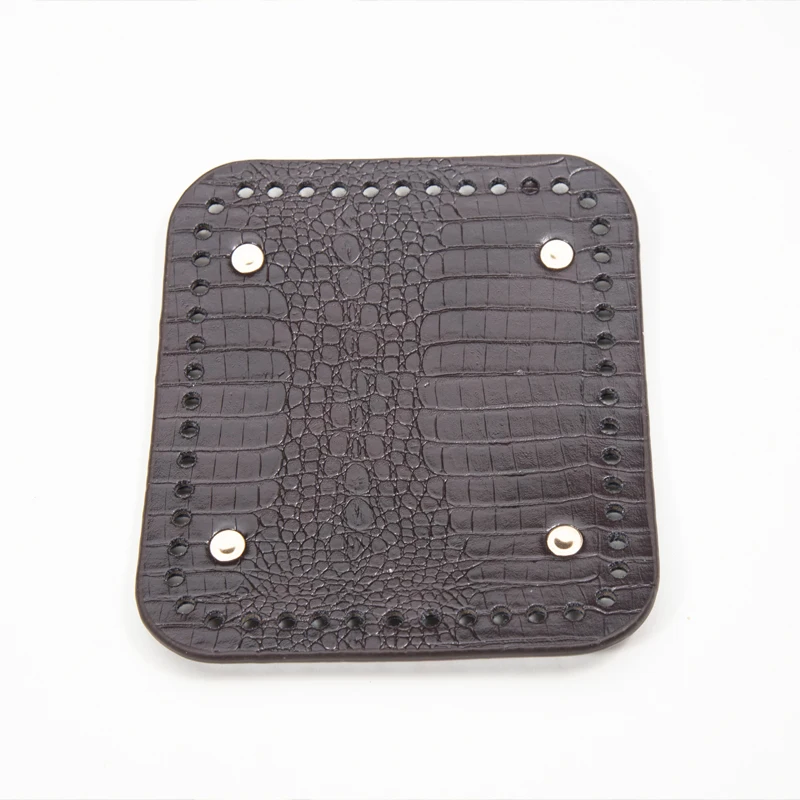1 peça placa base de couro pu com padrão de crocodilo, acessório de base de bolsa tecido à mão