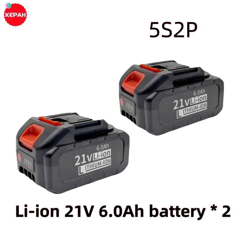 21V 6.0ah latest high current and high-power Li-ion battery for electric tools, suitable for BL1850, BL1840, BL1440 (196391-6)