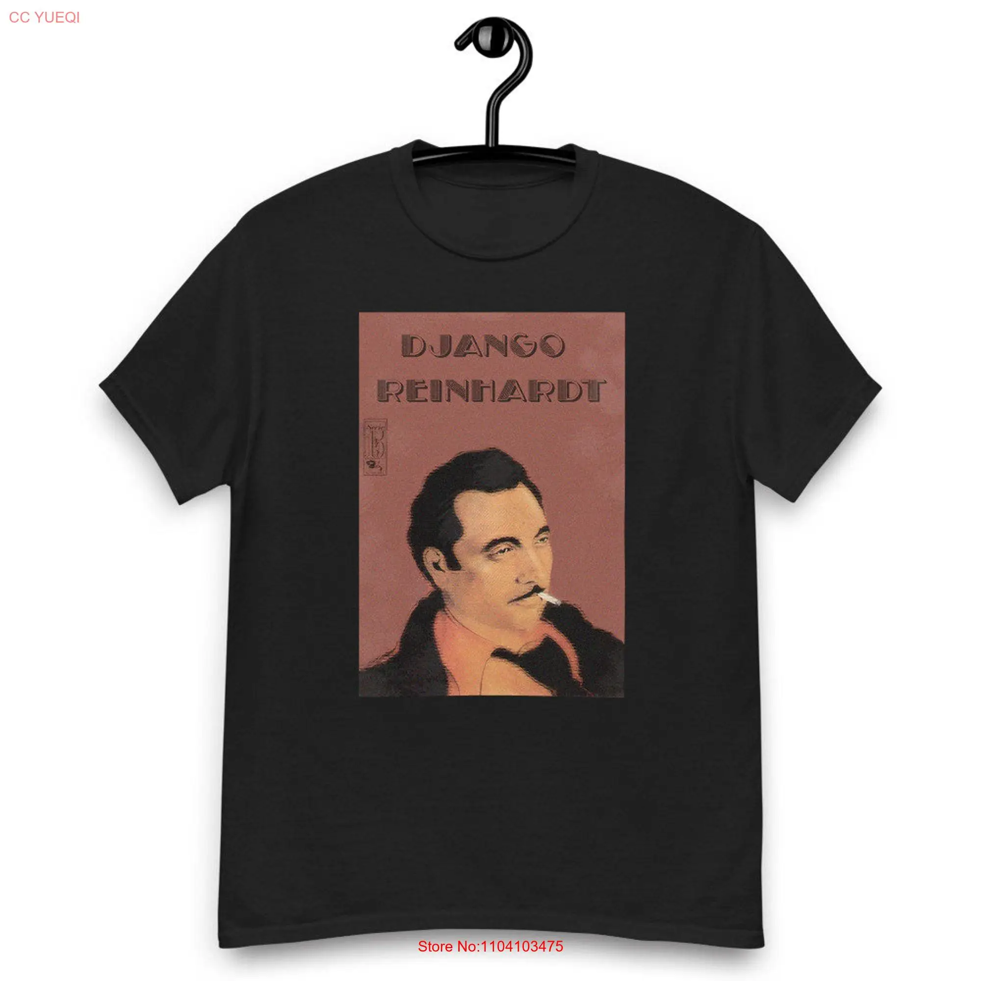 Django Reinhardt Retro Jazz Music Thick Fabric T Shirt for Men long or short sleeves