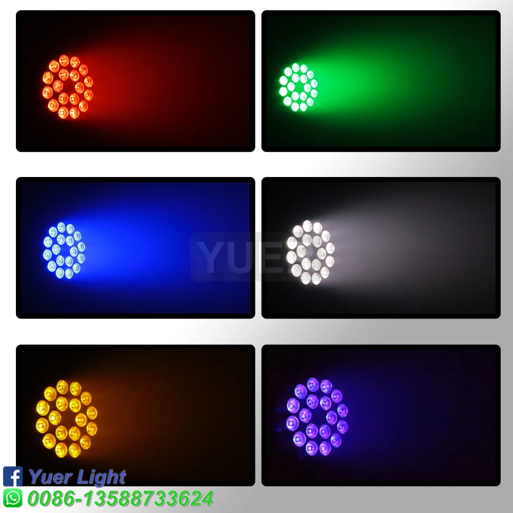 8Pcs/lot Aluminum Alloy LED Par 18x18W RGBWA+UV Lights 6in1 LED Lighting DMX512 Disco Light Professional Stage Bar Dj Equipment