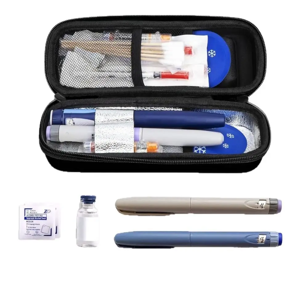 Waterproof Insulin Cooler Travel Case with Thermometer Display Reusable Medicine Insulin Cooling Bag Portable Insulated