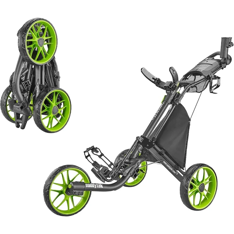 Caddytek CaddyLite EZ V8 3 Wheel Golf Push Cart - Golf Trolley Foldable Collapsible Lightweight Pushcart with Foot Brake