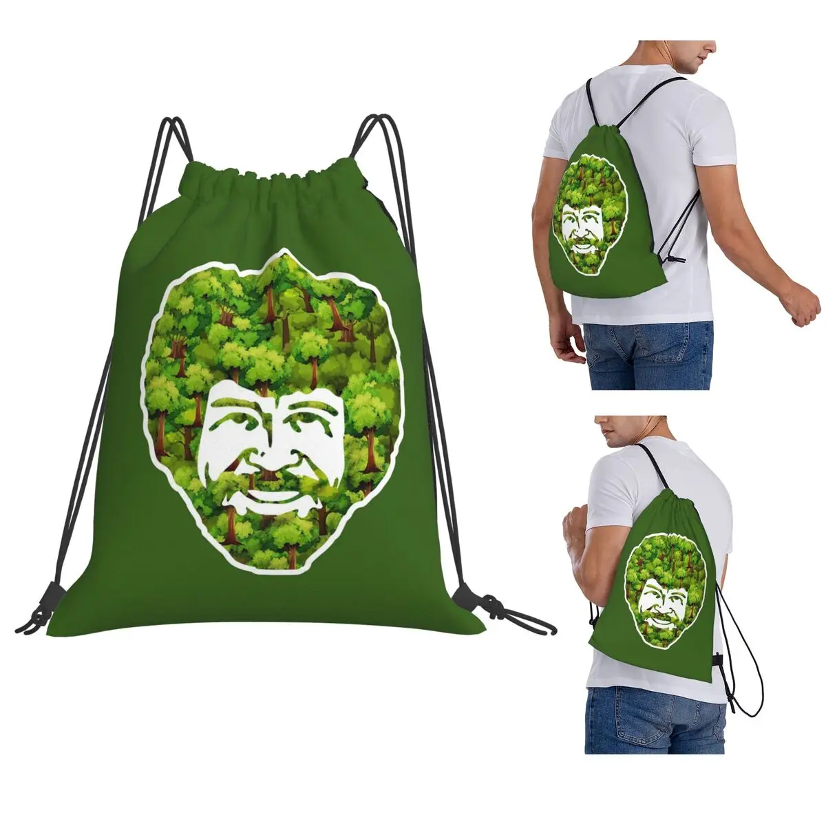 Happy Trees Dks Backpacks Portable Drawstring Bags Storage Bag Book Bags for Travel School