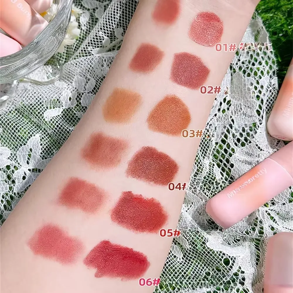 New Waterproof Lip Mud Lasting Non Stick Lip Gloss Strawberry Red Velvet Matte Lipstick Women