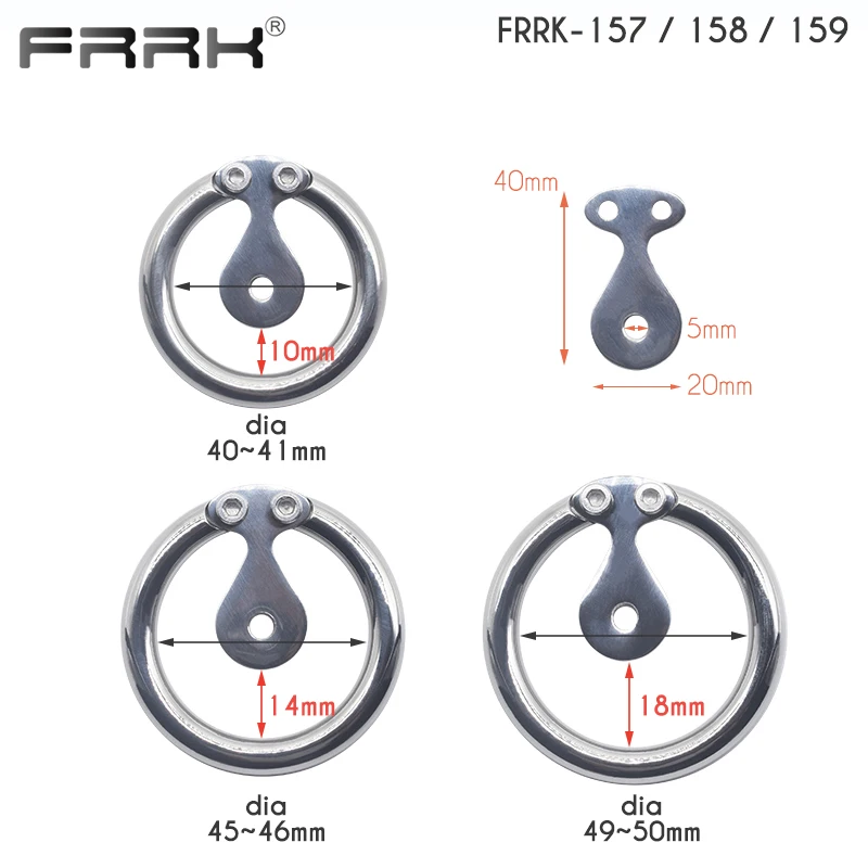 FRRK Flat Pad Convertible Inverted Male Chastity Cage with Metal Solid Ball Urethral Penis Plug Cock Rings Orgasm Denial Sex Toy