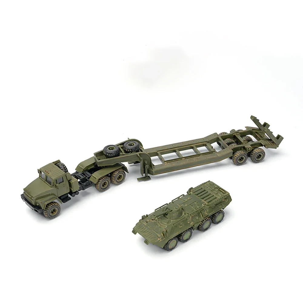 1:72 Scale Russian KRAZ 260 Trailer BTR 4D Model Aging Static Tank Vehicle Model Decoration ABS Toy Car Collection Hobby Gift