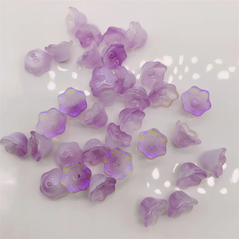 50pcs /Lot 6*10mm Lily of The Valley Flower Lampwork Beads Gradient Color Flower Bud Glass Beads DIY Jewelry Making Accessories