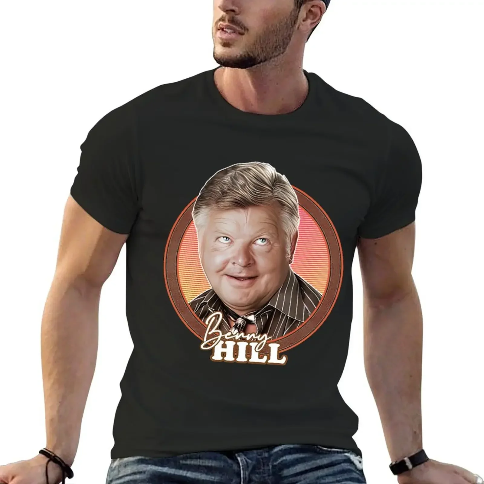 

Benny Hill 70s Retro Fan T-Shirt plain blue archive men t shirt