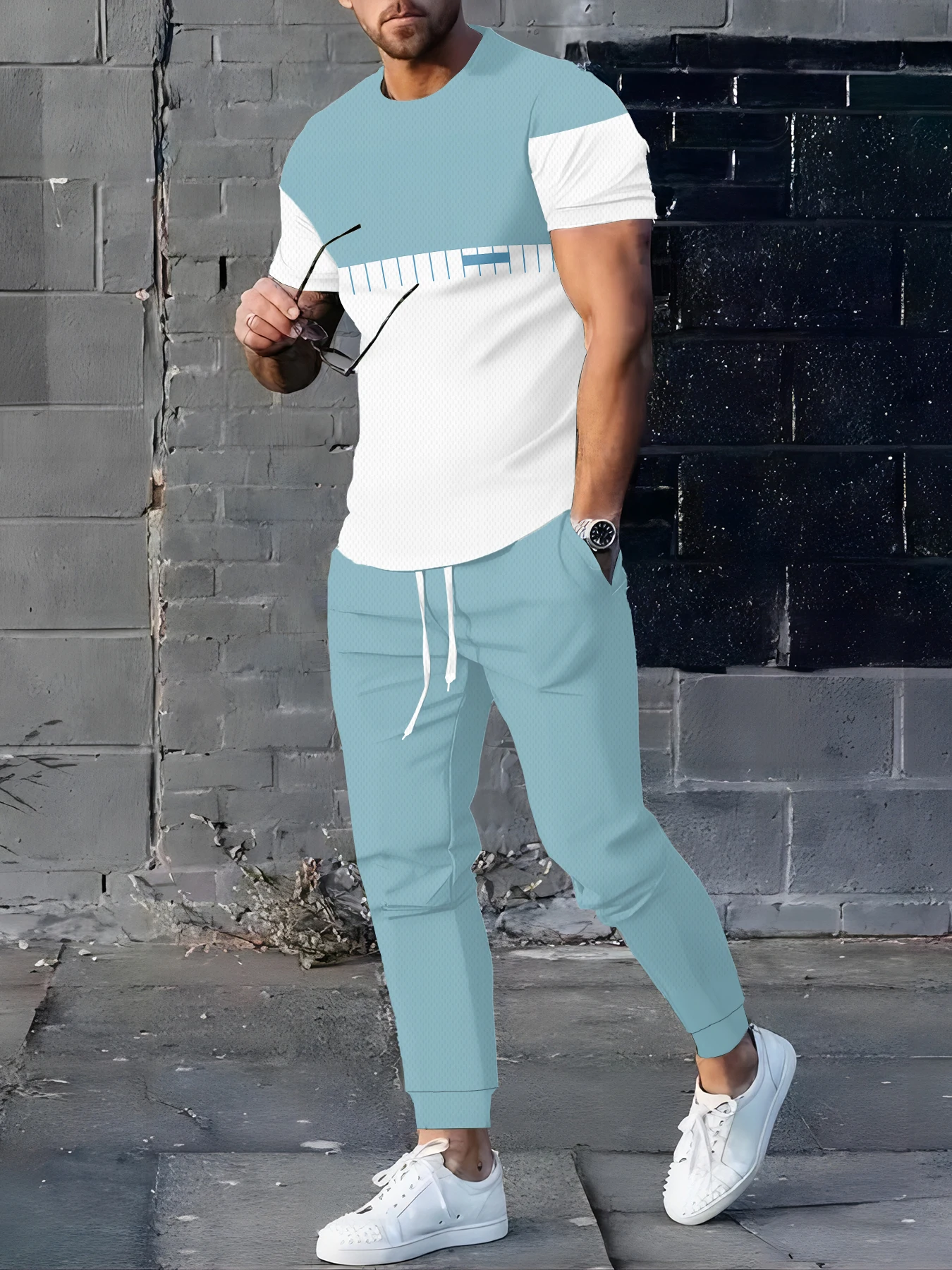 

2026 Summer Men's Suit with 3D Printed Pattern Breathable Lightweight Comfortable Fashionable and Outdoor Style Men's Clothing