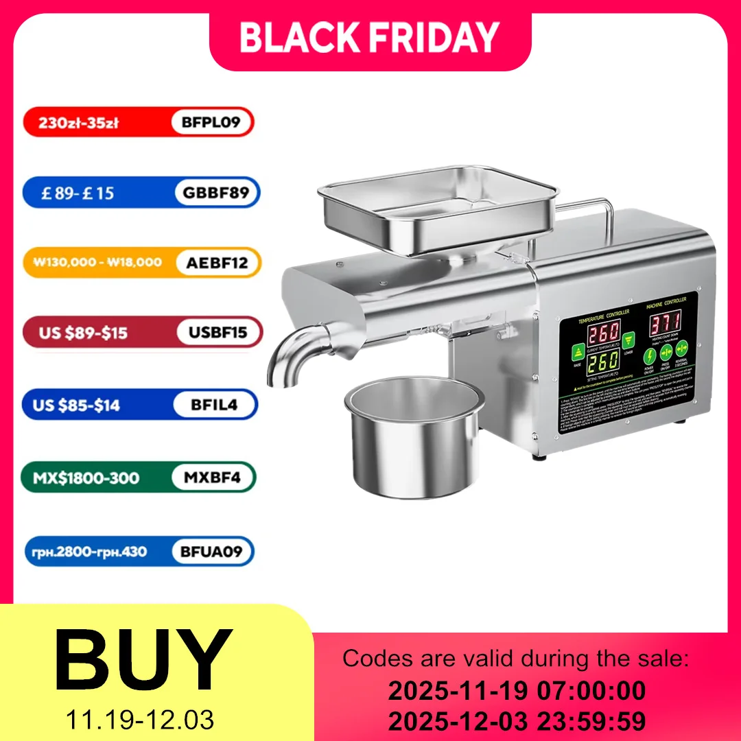 

New Large-Screen Temperature-Regulating Automatic Home Intelligent Oil Press Small And Medium-Sized Commercial Cold And Hot Oil