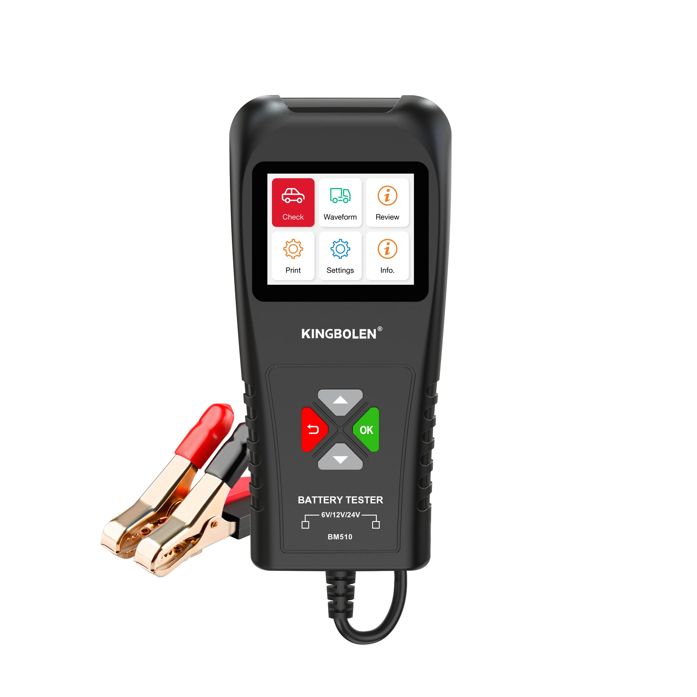 Kingbolen Nieuwe Batterij Tester Ediag Bm510 Batterij Analyzer 6V 12V 24V Opladen Rimpeltest