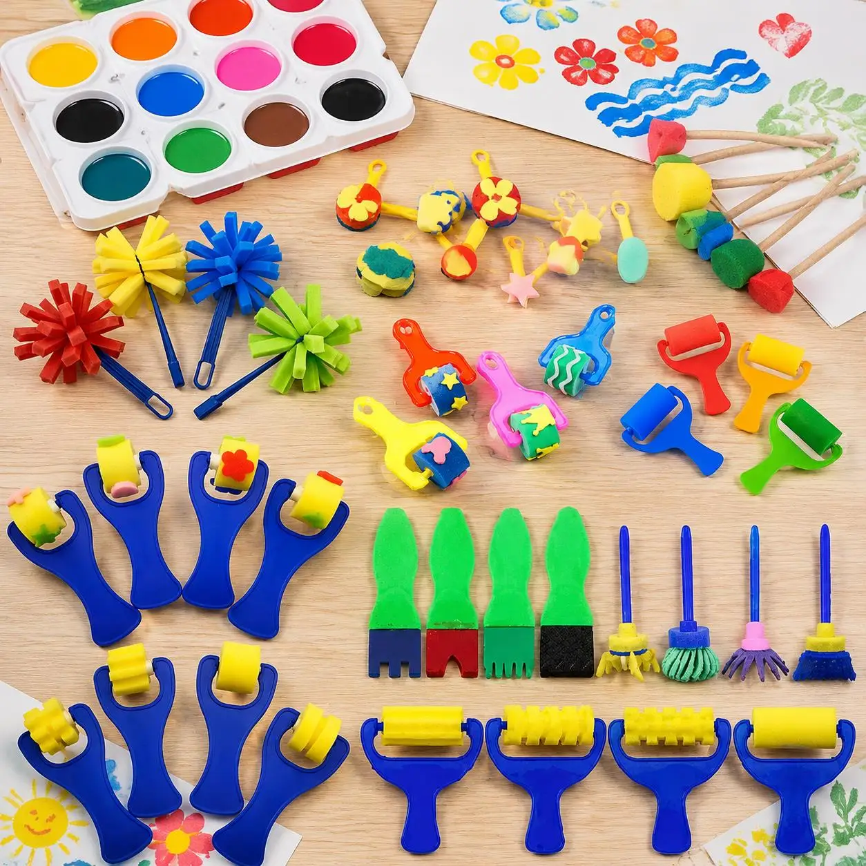 Bulk Painting Sponge & Brush Bundle – 12/22/30/48PCS Assorted Sponges for Art Studios, Workshops & DIY Craft Projects TMZ