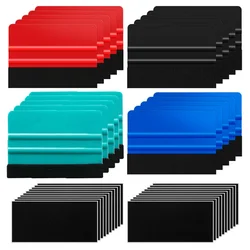 40Pcs/set Vinyl Wrap Squeegee 4 Inch Felt Edge Squeegee Window Film Tint Squeegee Decal Scraper Wallpaper Smoothing Tool