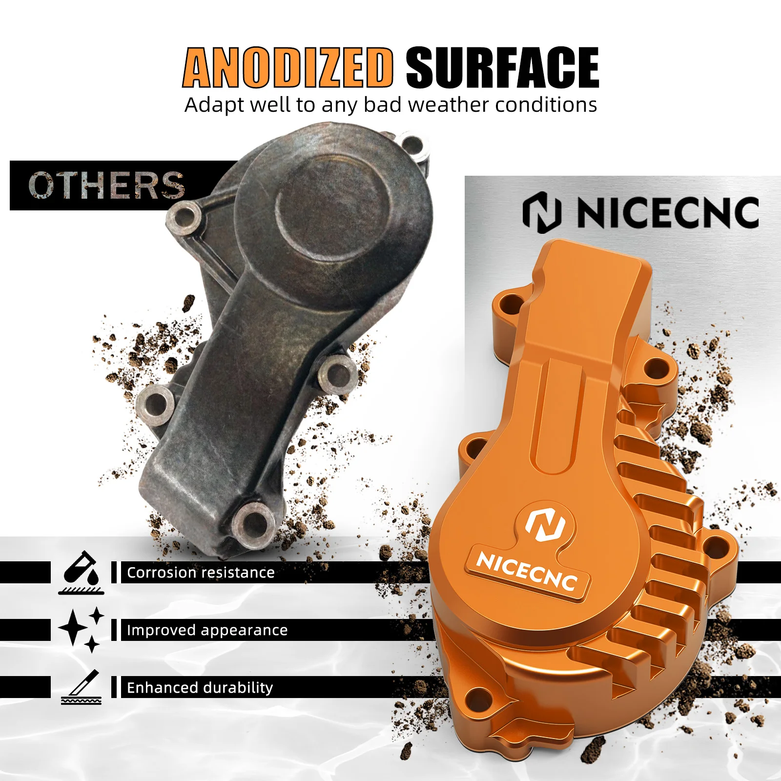 Finned Water Pump Cover for KTM 690 Enduro R 690 SMC R Husqvarna 701 Supermoto 701 Enduro GasGas 700 ES 700 SM SMC 690 Duke view 3