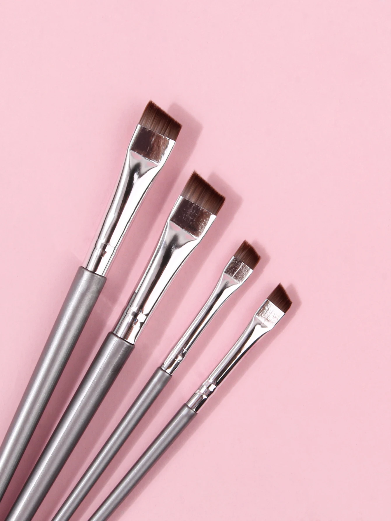 4PCS Pincel delineador de ojos líquido ultrafino con ángulo oblicuo y punta plana para cejas