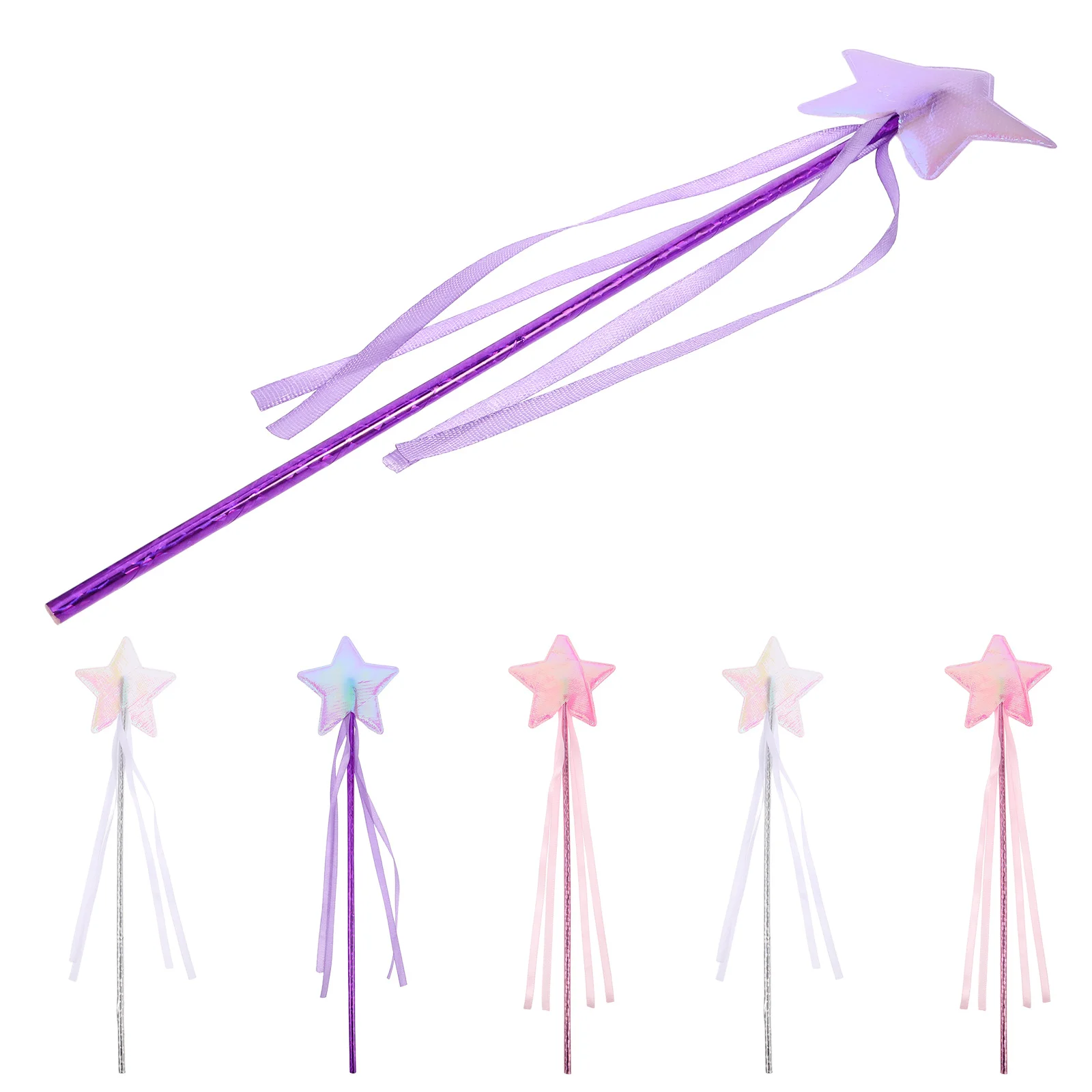 

6Pcs Star Fairy Princess Wand Soft Fabric Magical Costume Prop Birthday Party Halloween Christmas Favor Fairy Props