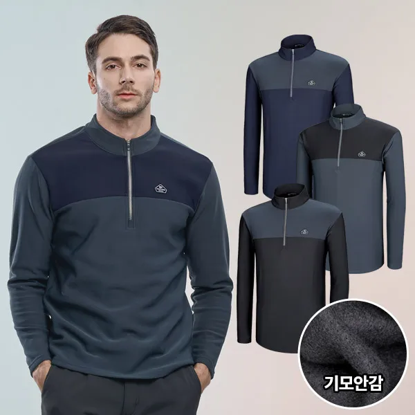 تي شيرت رجالي بسحاب من الصوف بأكمام طويلة (Sy33Lt057M) #1