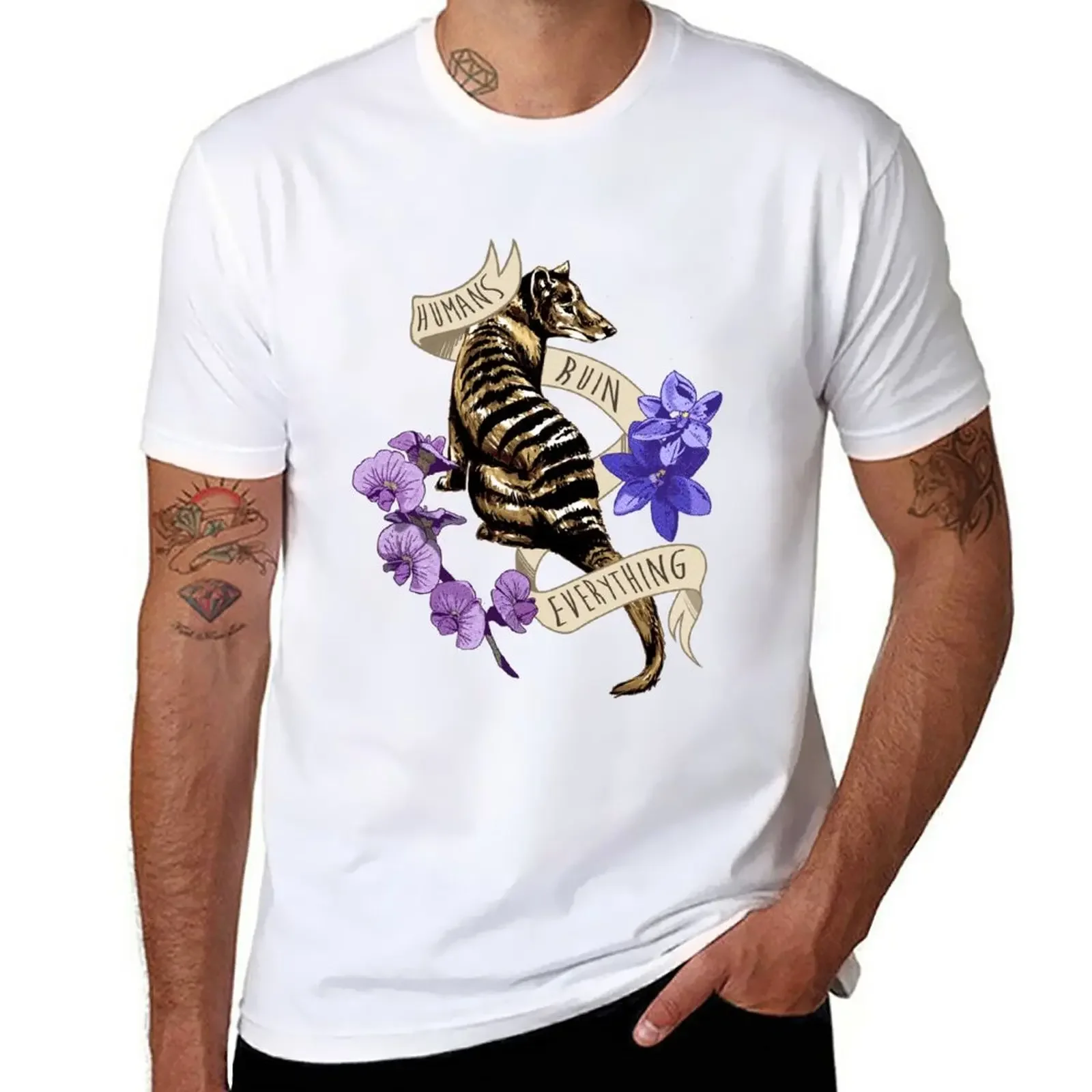 Thylacine's Lament T-Shirt Short sleeve tee boys animal print men graphic t shirts