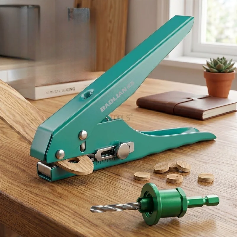 Heavy-duty 8/10/12/ 15MM Punching Tool Woodworking Nail-hole Cover Sticker Pressing and Hole Punching Machine Woodworking Tools