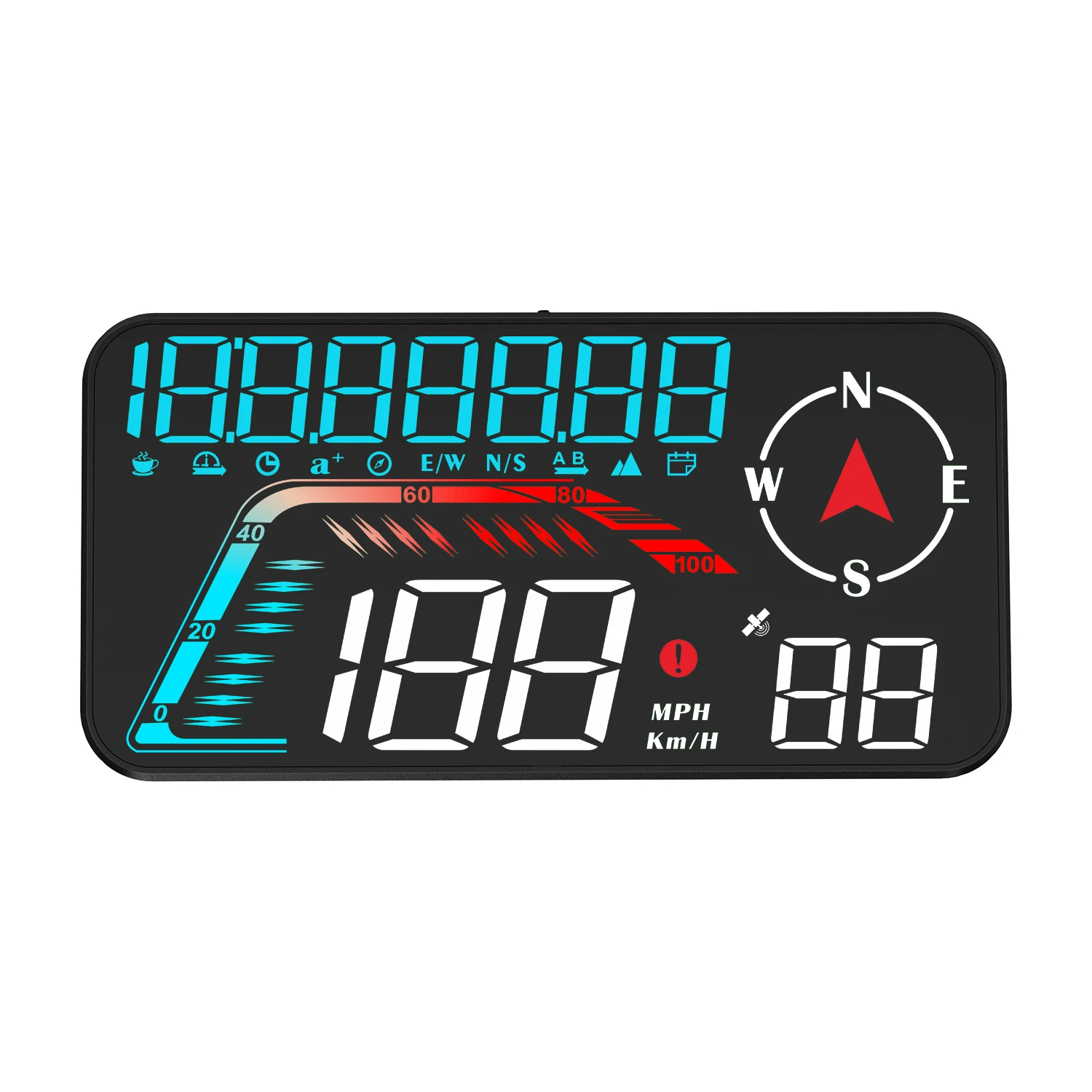 G12 GPS HUD tachimetro digitale Plug and Play per tutte le auto Big Font KMH MPH chilometraggio tempo locale altitudine bussola Head-up Display