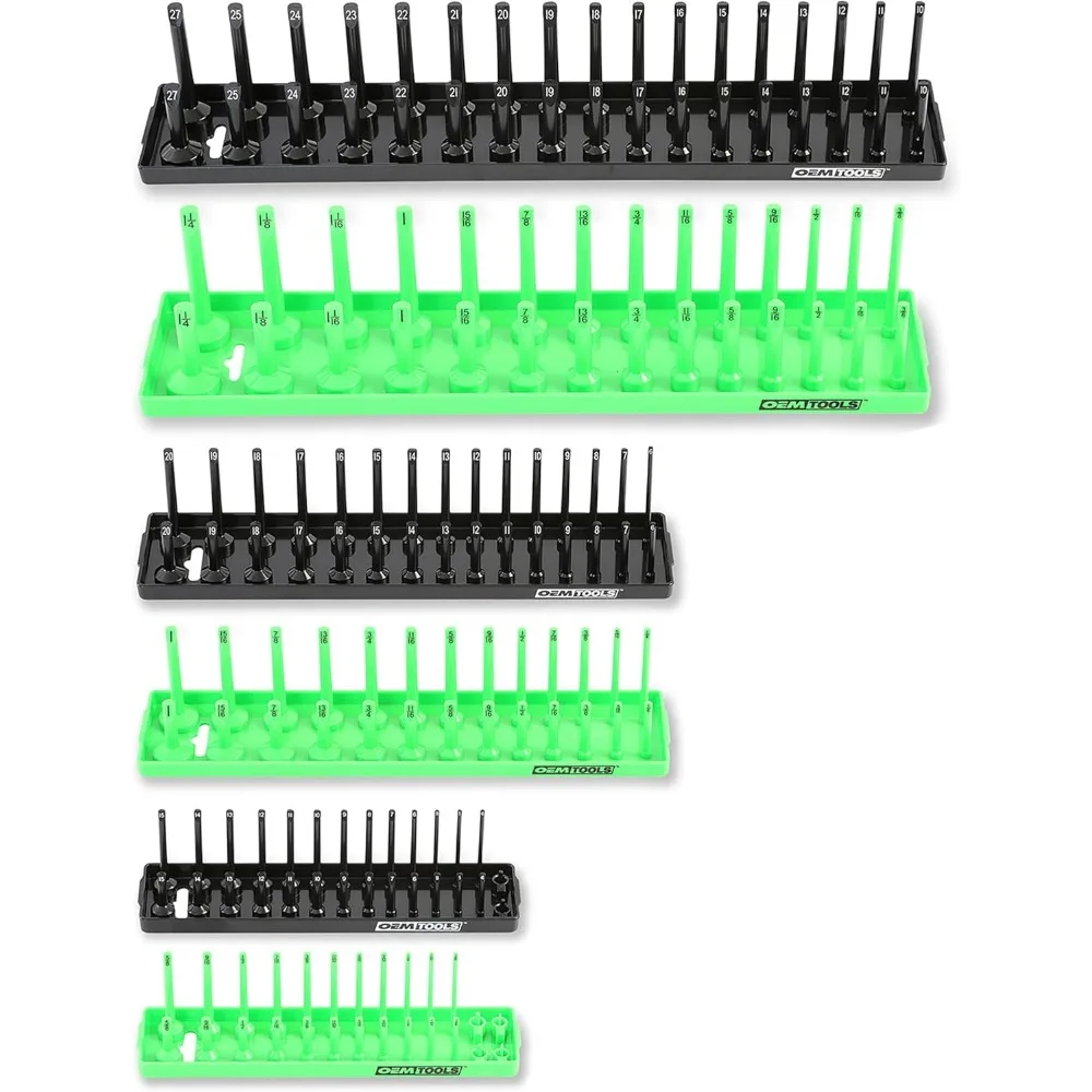 

Набор органайзеров для розеток из 6 предметов для SAE и метрических розеток, подходит для размеров привода 1/4, 3/8, и 1/2