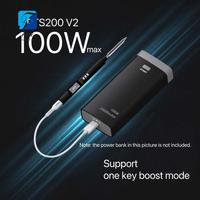 A55F-1Set PTS200 V2 PD 100W Electric Solder Iron Fast Heating Tin Open Source Black For PD3.0 Firmware Upgrade , B2 Tip