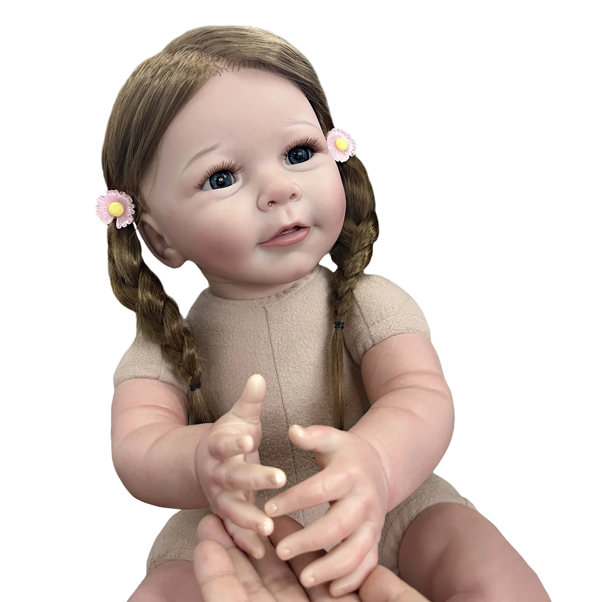 Lisa 20-22 Inch Bebe Reborn Doll With Rooted Hair Handmade Cute Reborn Baby Doll Muñecas Reborn