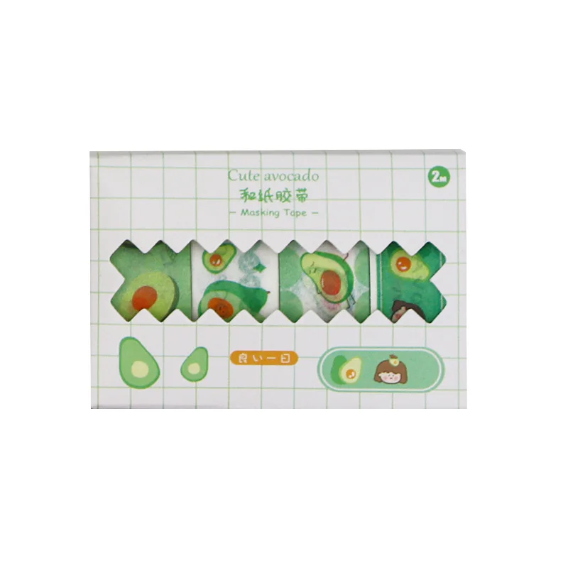 4 pz/set Kawaii Avocado Washi Tape Set Scrapbooking nastri per mascheratura fai da te Decor Stationery Washi Tape Stickers