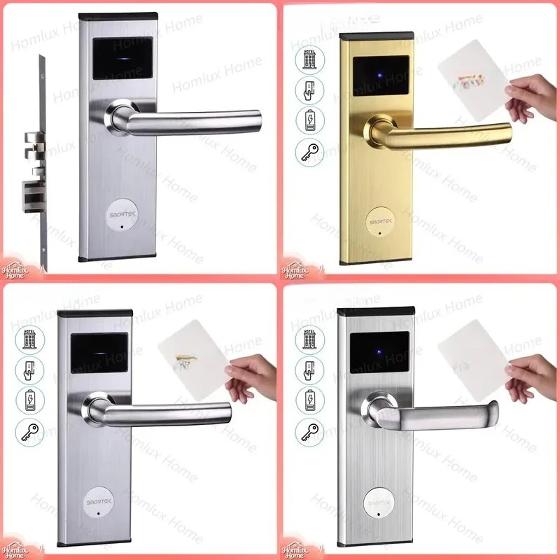 Smart Electronic Door Lock Keyless Entry RFID Hotel Door Lock System ANSI Grade 3 Offline Smart Lock with Cell Battery SUS304