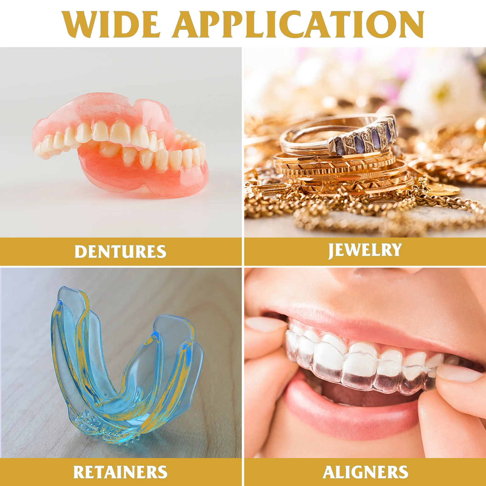 

Mini Cleaner for Dentures Jewelry Cleaner Machine Retainers Aligners Portable Effective Cleaning Machine