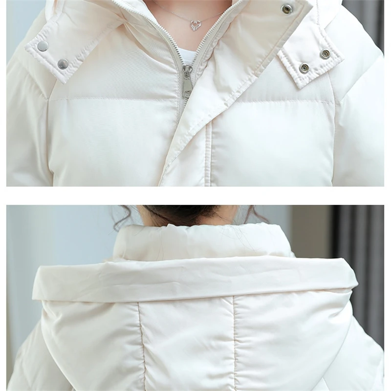 الشتاء القطن وسادة مبطنة فضفاضة سميكة الدافئة مقنعين أسفل معاطف المرأة الكورية الصلبة ملابس خارجية غير رسمية طالب الخبز الملابس الاتجاه #5