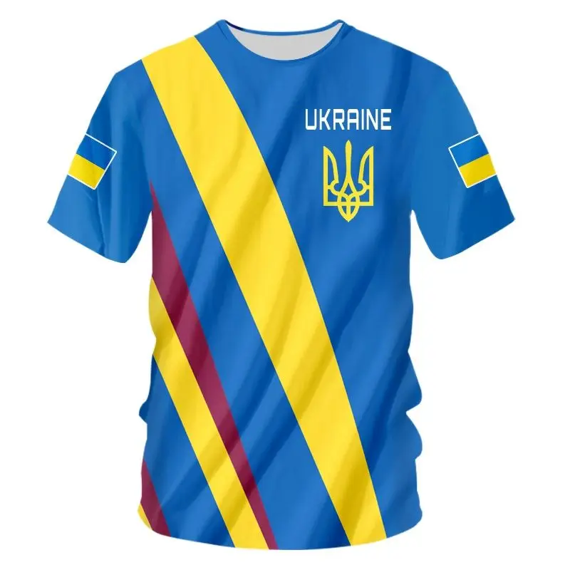 2022 T-Shirt 3d z nadrukiem męska duża flaga nadruk mapy hurtowa 6xl koszulka piłkarska 6xl Ukraine letnia koszulka