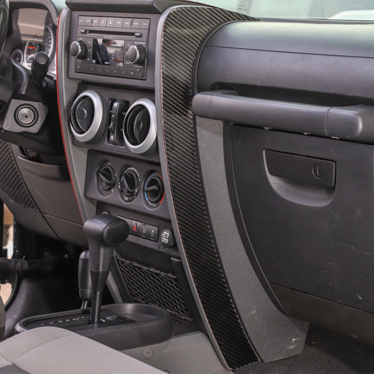 سيارة مركز وحدة التحكم الديكور غطاء الكسوة حامي ل جيب رانجلر JK JKU 2007 2008 2009 2010 2/4-أبواب الداخلية اكسسوارات #6