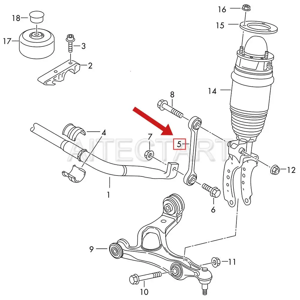 1x Front Stabilizer Bar Link For Audi Q7 2007-2015 VW Touareg Porsche Cayenne 7L0411317 Brand New Chassis Components