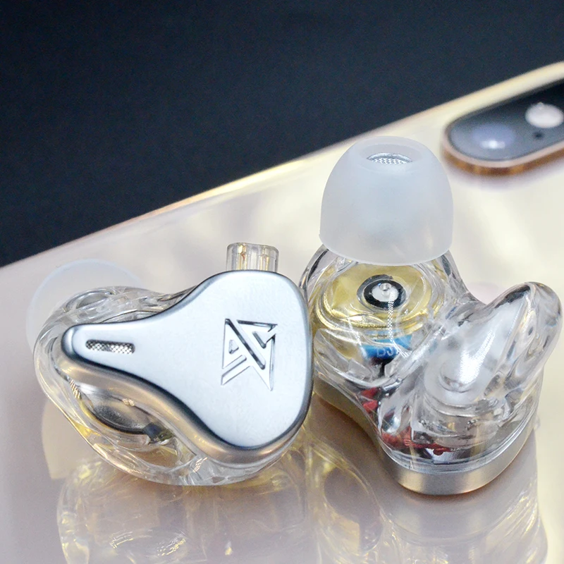 KZ DQ6 3DD ديناميكية محرك وحدة في الأذن سماعات HiFi DJ الموسيقى سماعة رياضية مع 2PIN الفضة مطلي كابل سماعات أذن بأسلاك