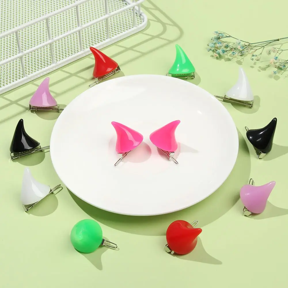 2 uds Chic Halloween estéreo diablo cuernos orejas Clip horquilla mujeres pasadores de pelo Cosplay accesorios para el cabello