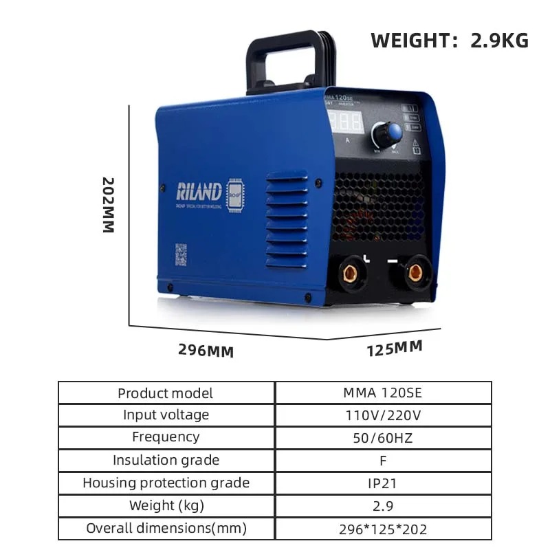 RILAND 110/220V spawarka łukowa spawarka kijowa ze sterowaniem synergicznym, mini spawarka z cyfrowym wyświetlaczem LCD dla początkujących w domu