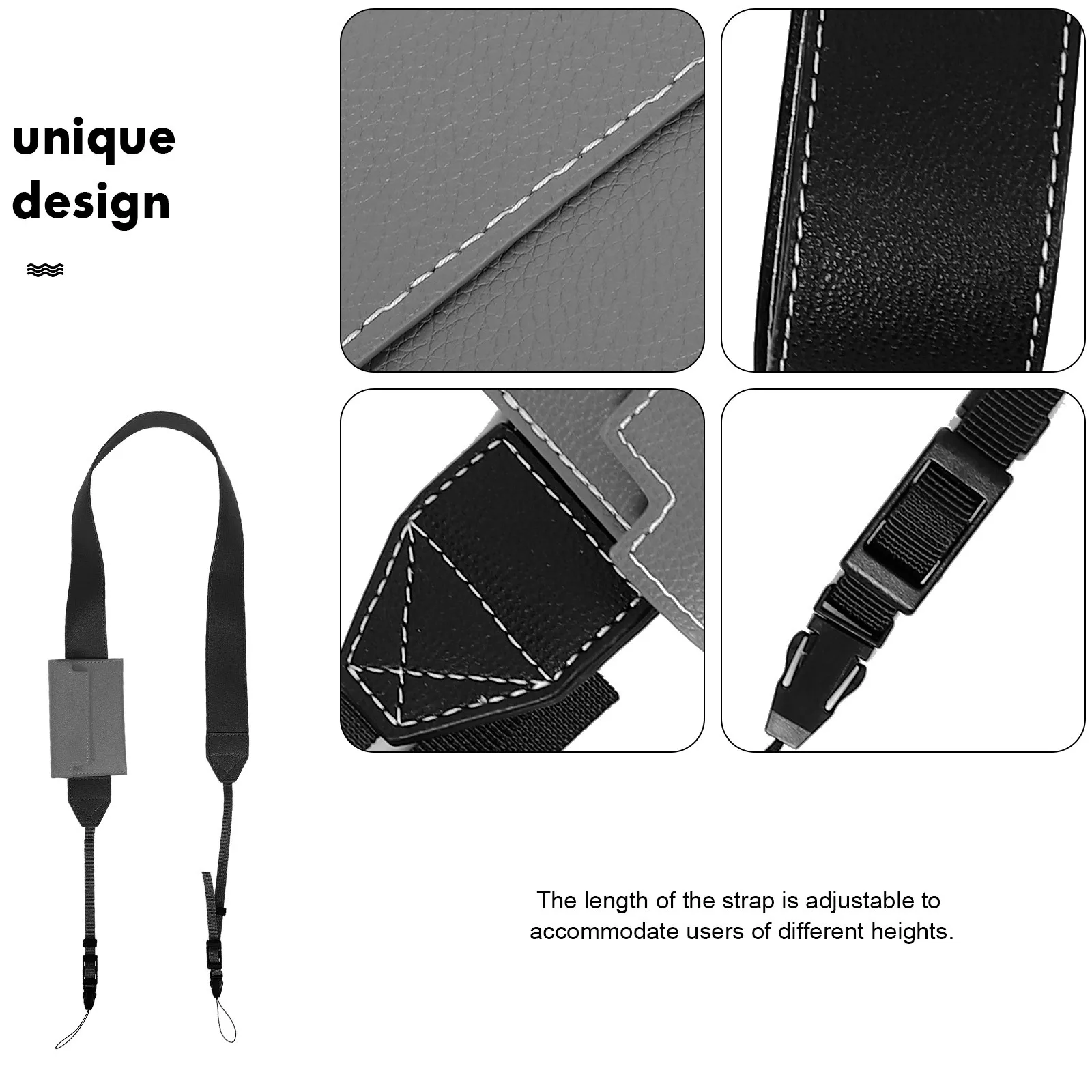 

Camera Shoulder Strap PU Adjustable Wide Neck Sling for Photographers Outdoor Use with Storage Card Bag Photography