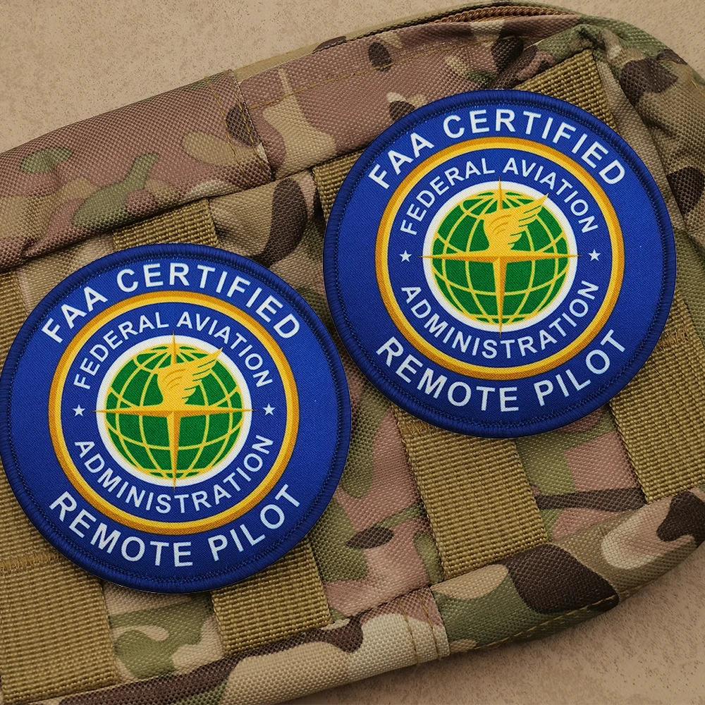 FAA شهادة الطيار عن بعد المطرزة بقع الإدارة التكتيكية النسيج بقع لسترة الكتف DIY بها بنفسك خياطة على #3