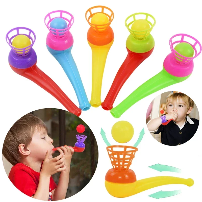 24Pcs Fun Magic Blowing Pipe Floating Ball Game Kids Birthday Party Christmas Party Favors Keepsakes Carnival Prizes Piñatas Toy