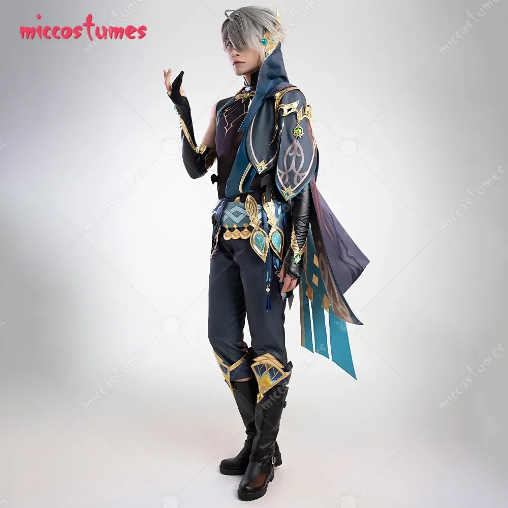 Miccostumes Alhaitham Cosplay Costume Vest and Pants with Gloves Set