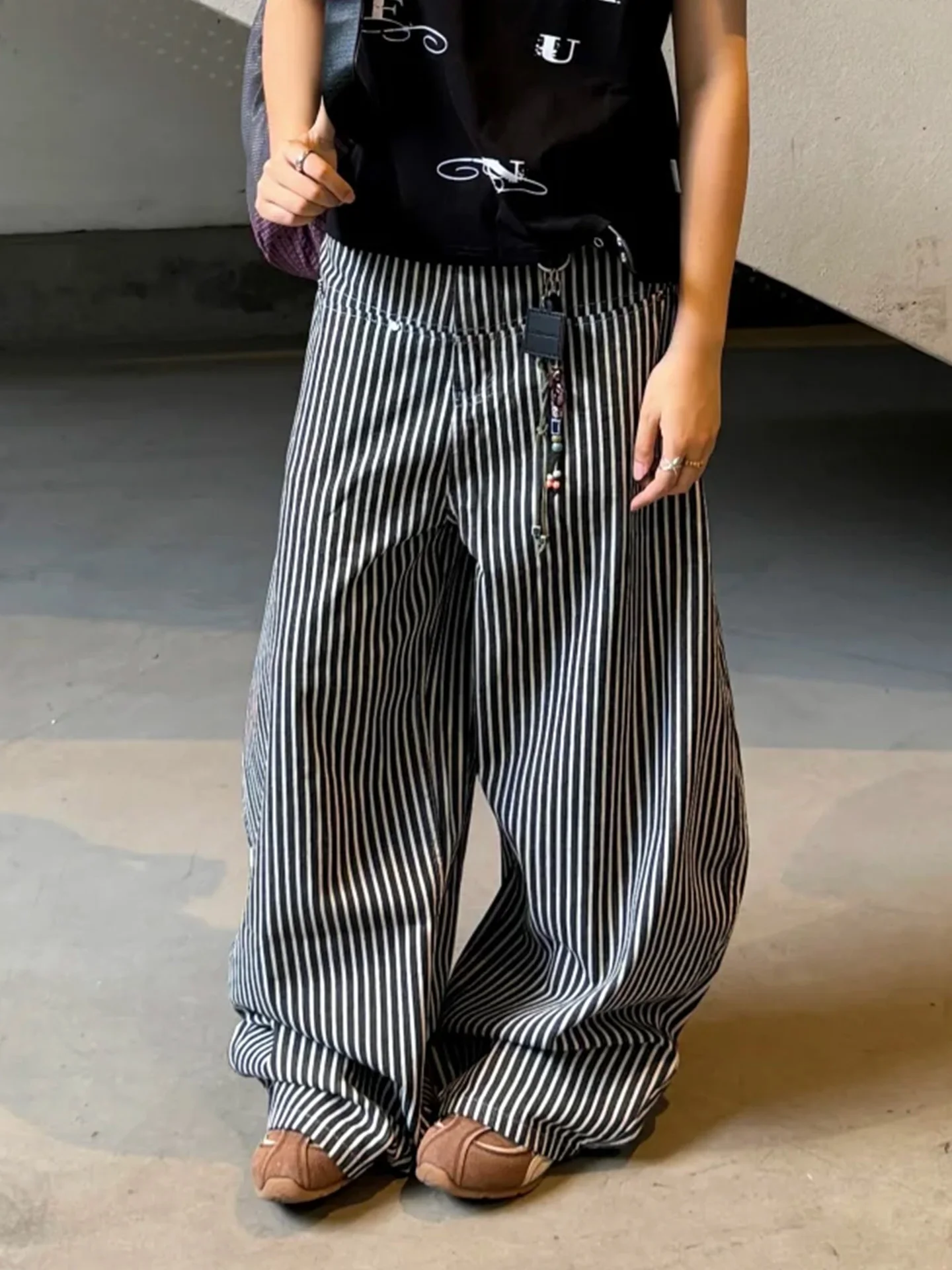 

Loose Wide Leg Knife Denim Jeans Men's Women's American Vintage Casual Pants High Waist Straight Cut Casual Style