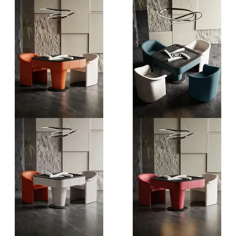 Multifunctional automatic Italian light luxury high-end modern simple solid wood four-person mahjong table Donglu