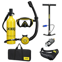 DIDEEP X4000Plus 1L Mini Diving Tank, Oxygen Tank, Underwater Diving Kit, Crossbody Backpack/Goggles/Snorkel/Hand Pump/Tote Bag