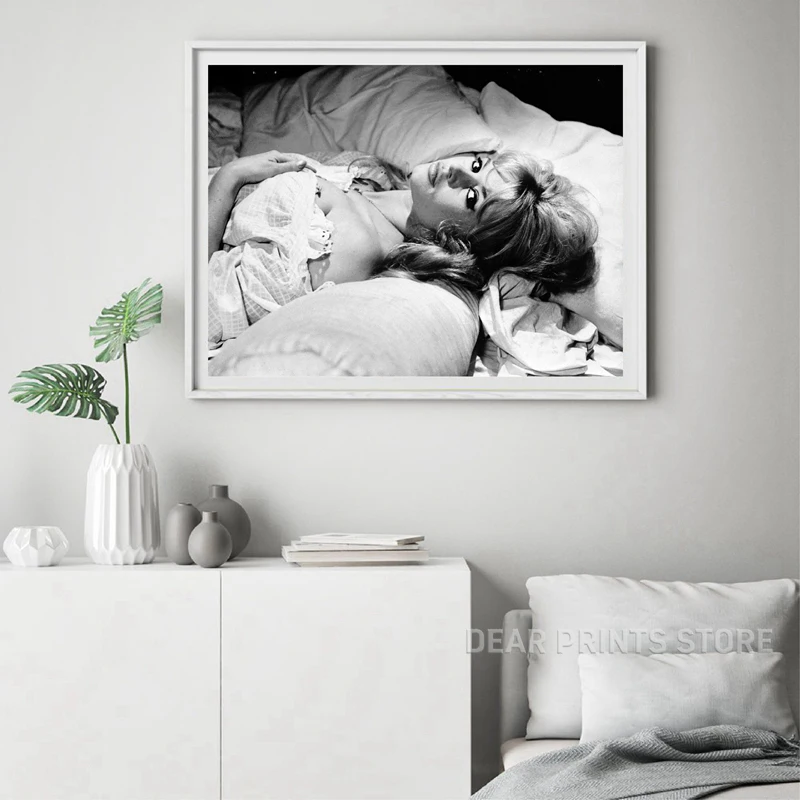 بريجيت الفرنسية الأزياء المشارك قماش الفن يطبع، أبيض وأسود نموذج صور خمر صورة الفن اللوحة ديكور جدران غرفة المنزل #3